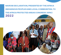 The Nairobi Declaration, presented by the Africa Indigenous Peoples and Local Communities to the Africa Protected Areas Congress (APAC) 2022