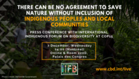 PRESS RELEASE: There can be no agreement to save nature without inclusion of Indigenous Peoples and Local Communities