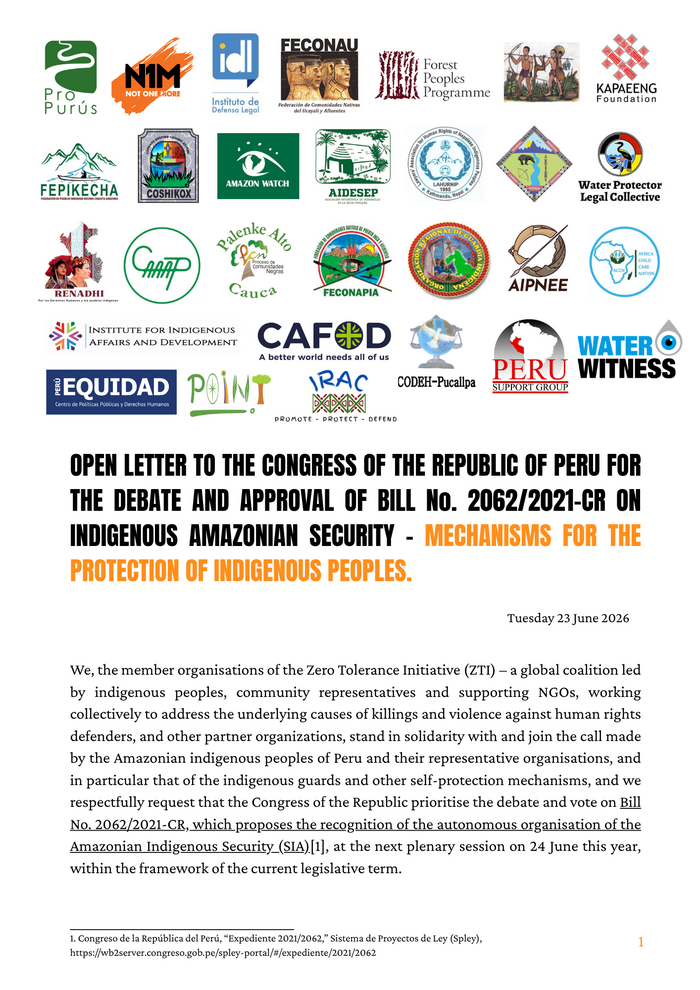 The first page of an open letter with the logos of around 30 organisations as the header