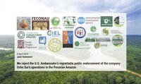 Joint Statement: We reject the U.S. Ambassador’s regrettable public endorsement of the company Ocho Sur’s operations in the Peruvian Amazon