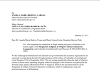 La minería ilegal causa violaciones graves de derechos humanos en el Resguardo Cañamomo Lomaprieta