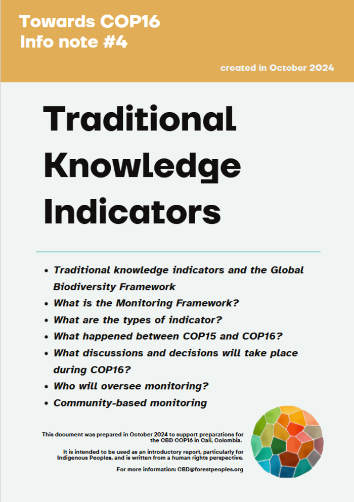 Towards COP16: Traditional Knowledge indicators