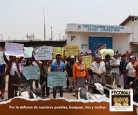 Indigenous organisations in Ucayali, Peru, protest to demand respect for their rights and territories