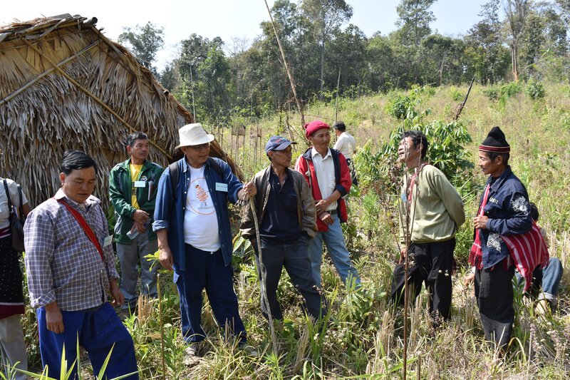 Karen elders discussing rotational farming in Thailand