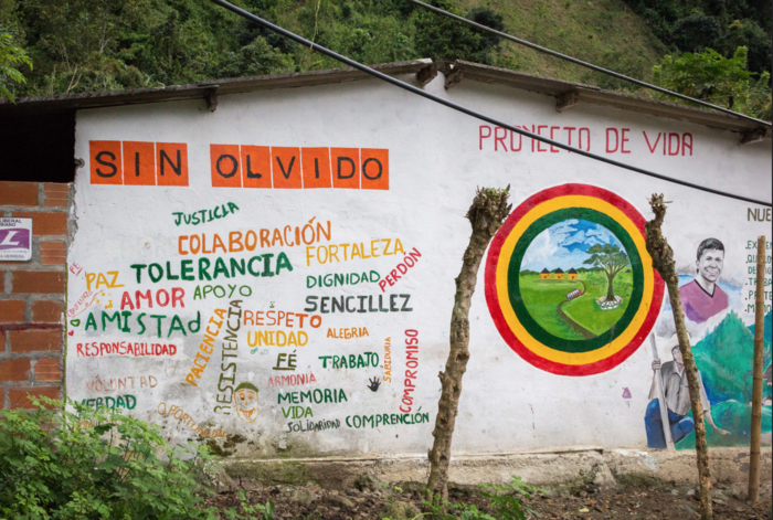 Mural in memory of the victims of the armed conflict