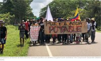Defensores de derechos humanos en Colombia completan una marcha pacífica para exigir medidas de prevención y protección para los líderes sociales que enfrentan amenazas de muerte