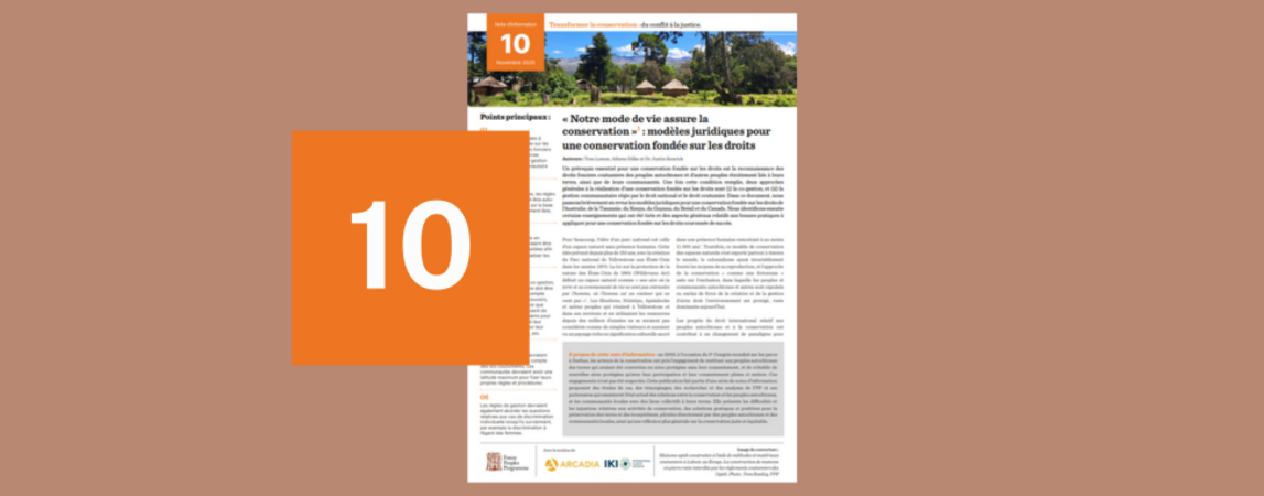 « Notre mode de vie assure la conservation »: modèles juridiques pour une conservation fondée sur les droits