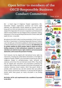 Open Letter to the members of the OECD Responsible Business Conduct Committee